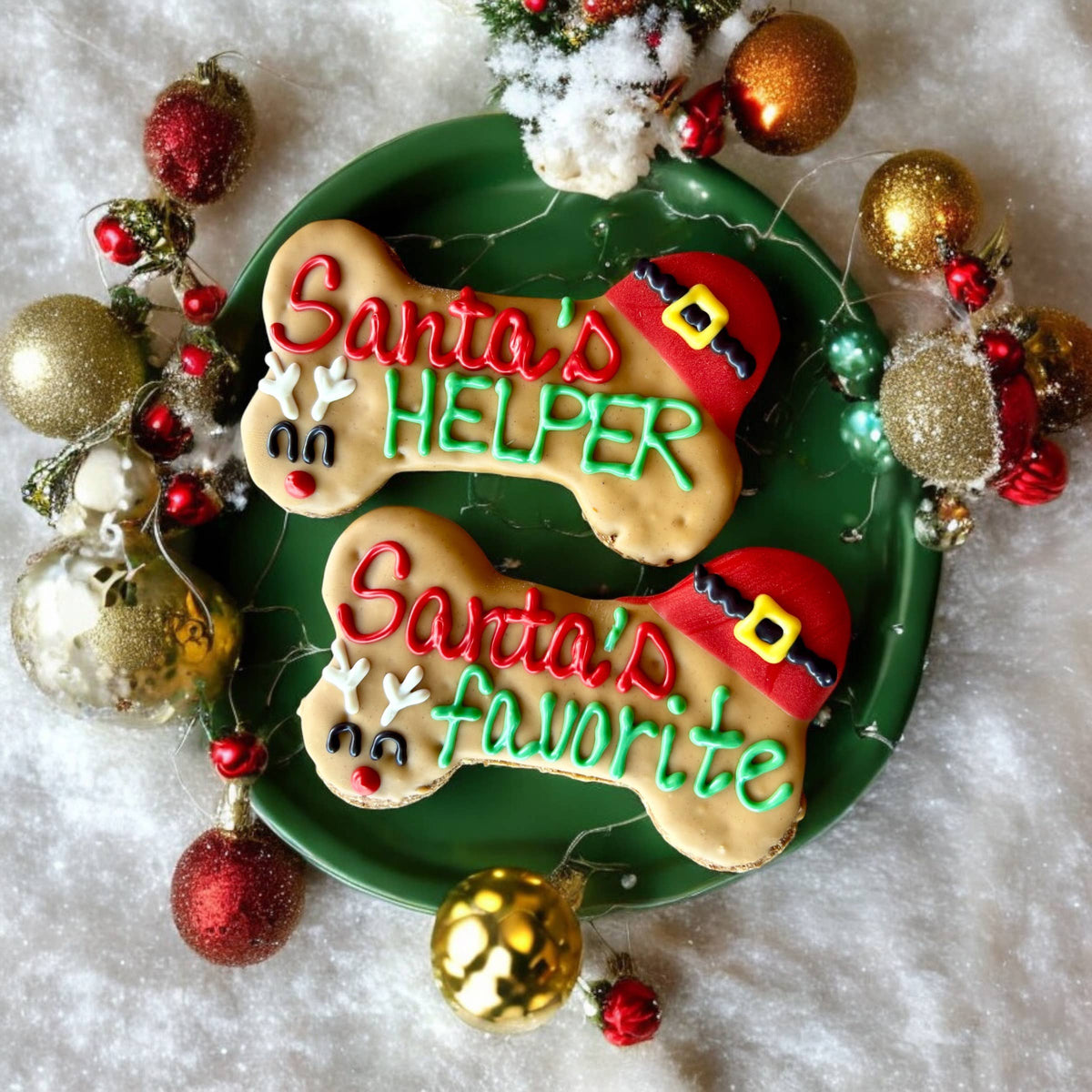 6 inch Santa’s Helper Bone dog treats