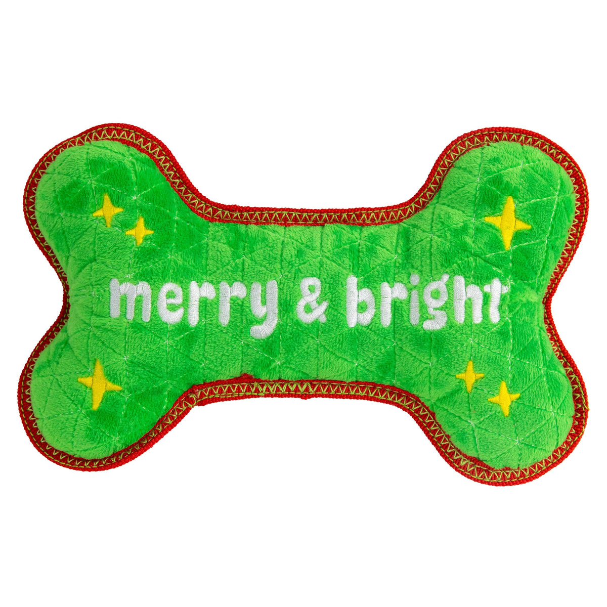 Outward Hound Xtreme Seamz Holiday Bone Dog Toy Green Med