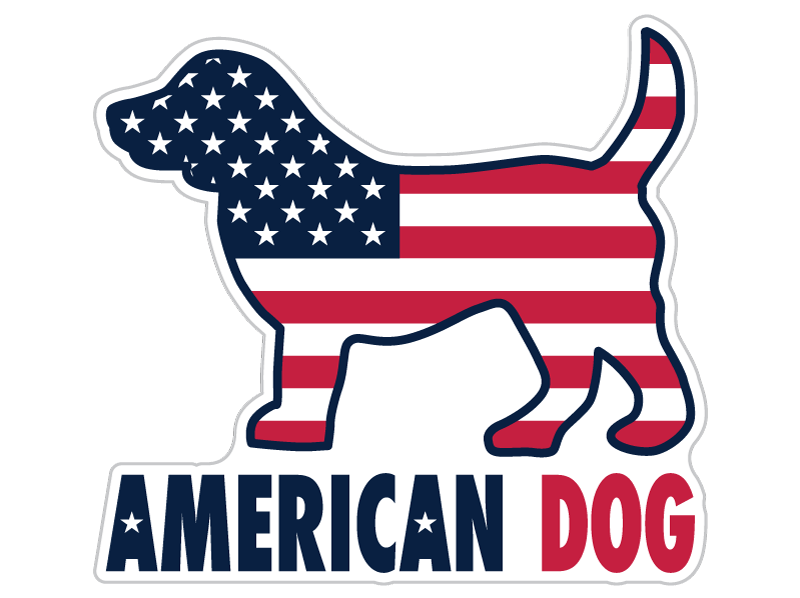 3" Sticker - American Dog