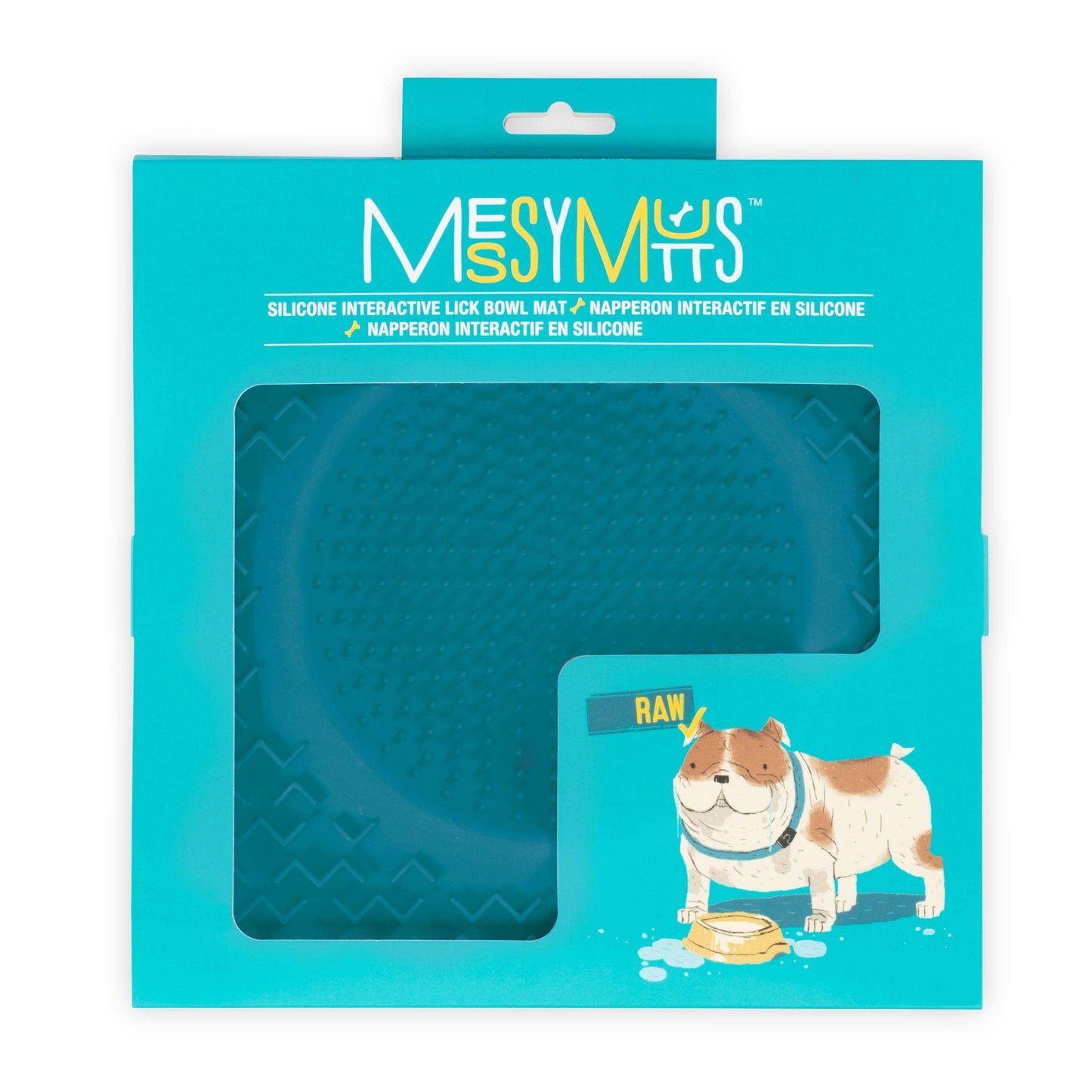Messy Mutts Silicone Therapeutic Dog Lick Bowl Mat Blue