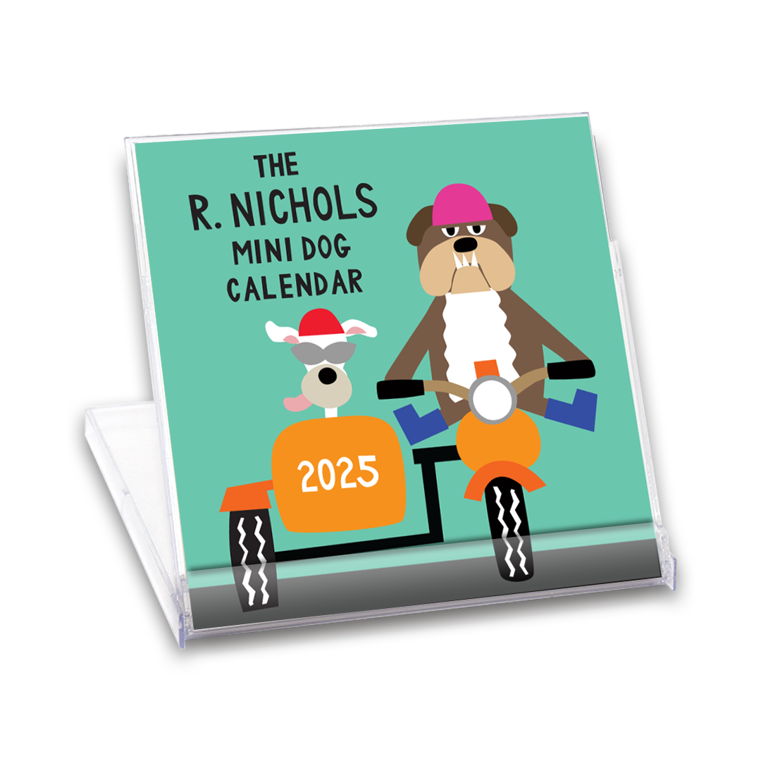 Dog Mini Desk Calendar 2025