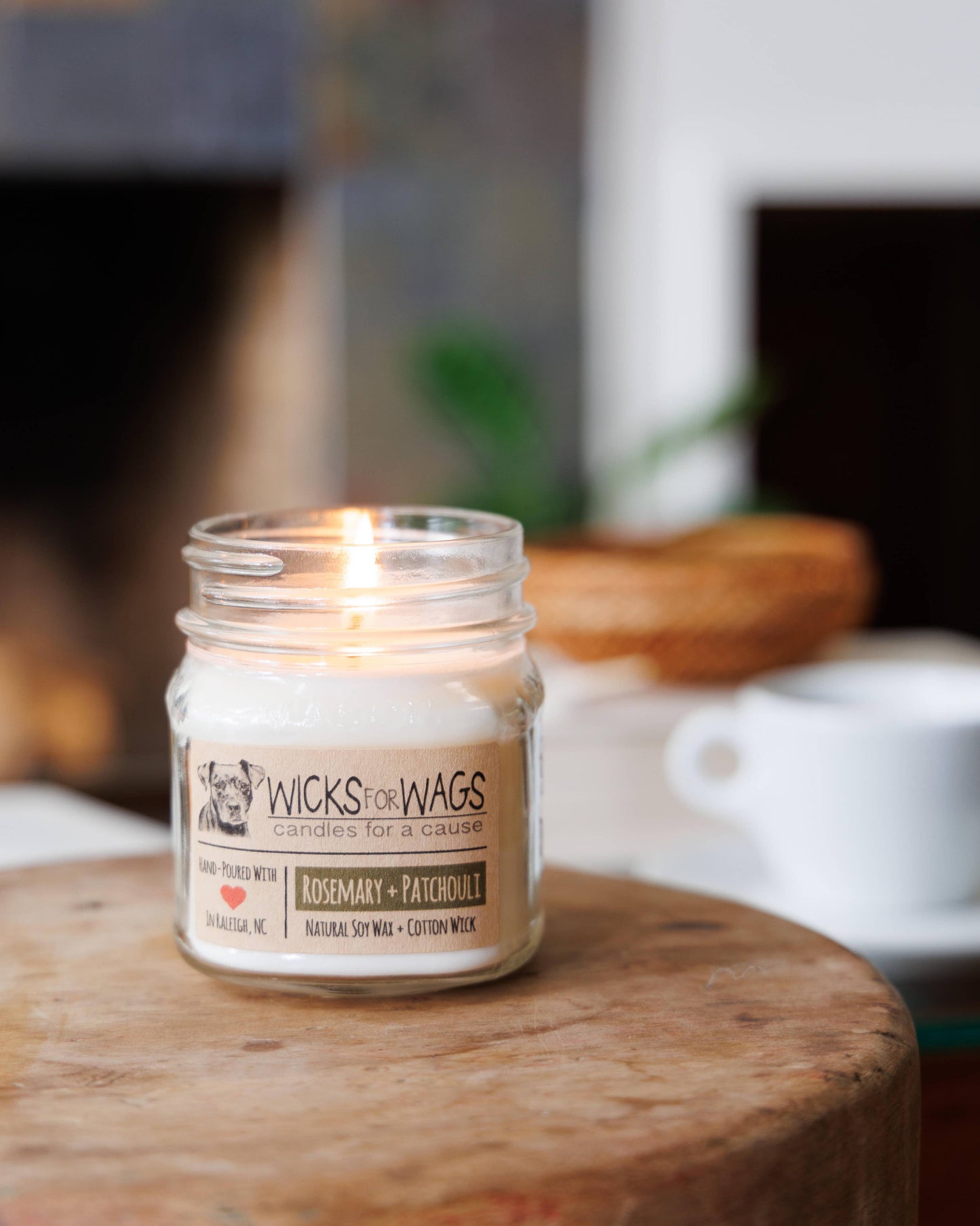 Rosemary + Sage | 8 oz Candle | Wicks for Wags Candle