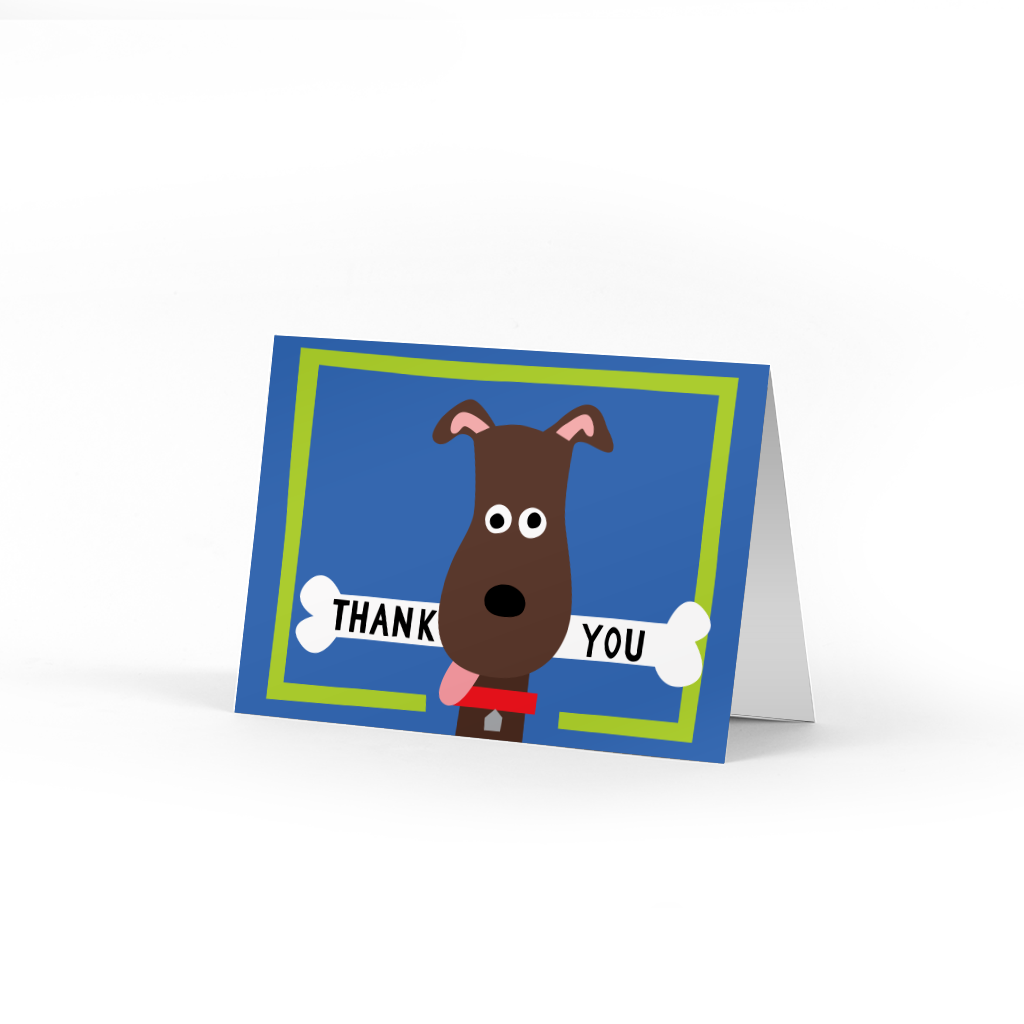 Dog Bone Thank You Single Note Card