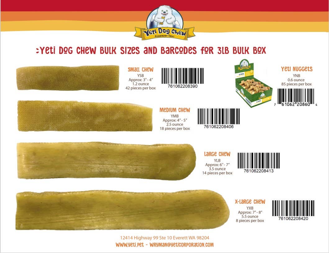 Yeti Extra Large Chew Bulk 3lb Box