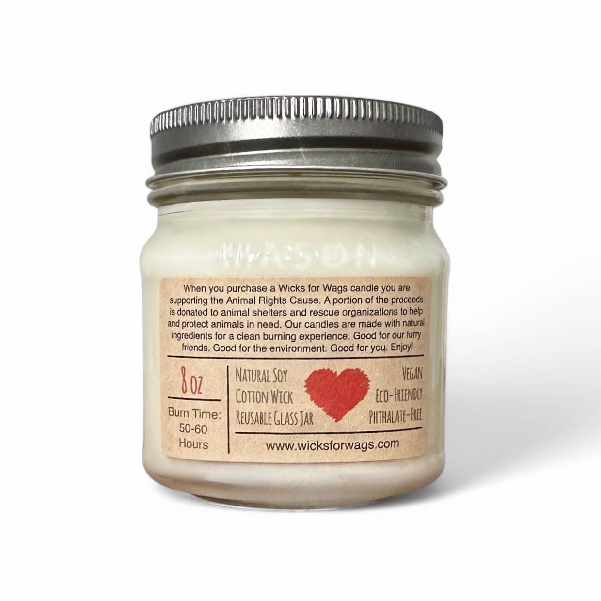 Vanilla Amber | Fall + Winter | 8 oz Mason Jar Soy Candle