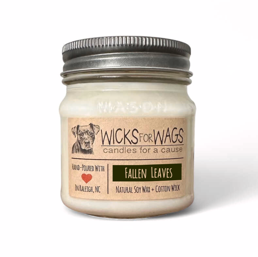 Fallen Leaves | Fall + Winter | 8 oz Mason Jar Soy Candle