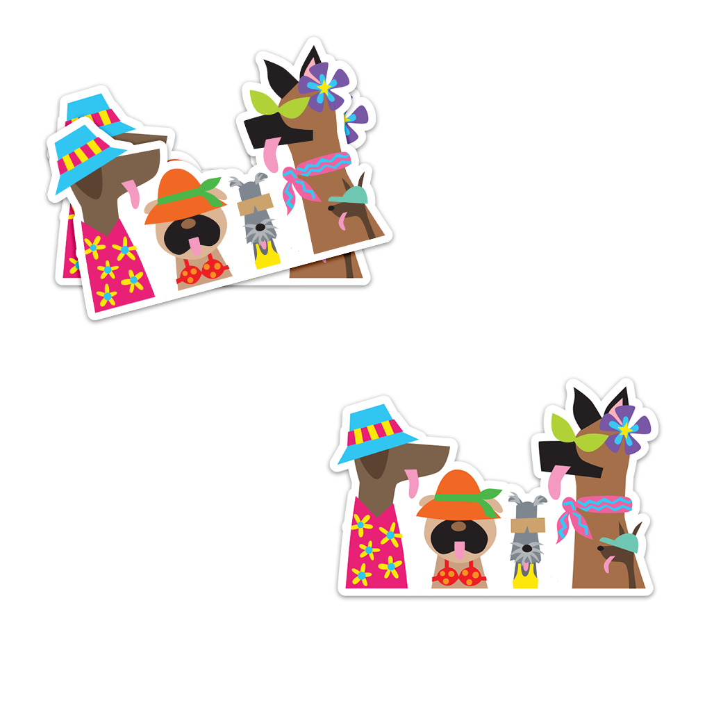 Summer Doggies Sticker