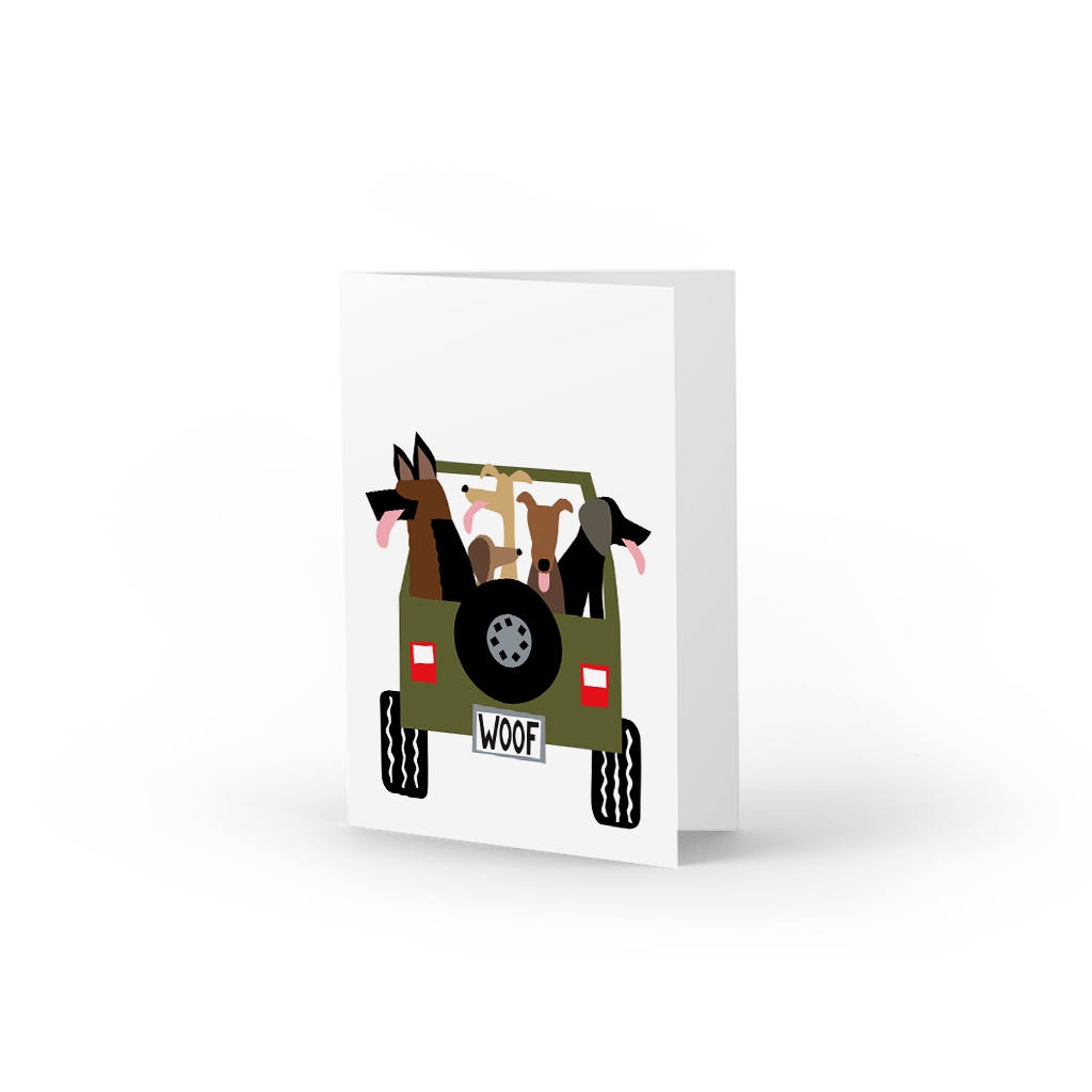 Jeep Dogs Single Note Card