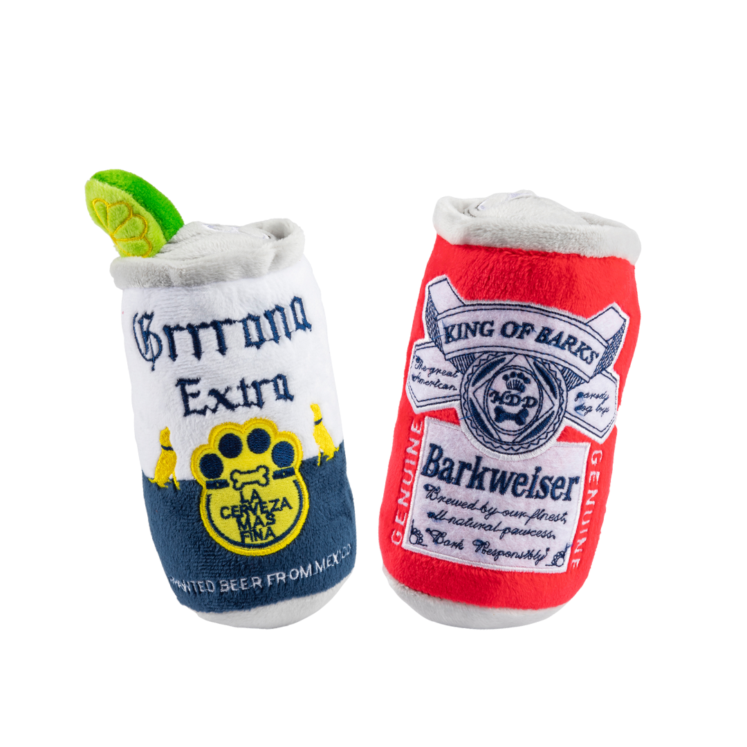 Beer Can Squeaker Dog Toy