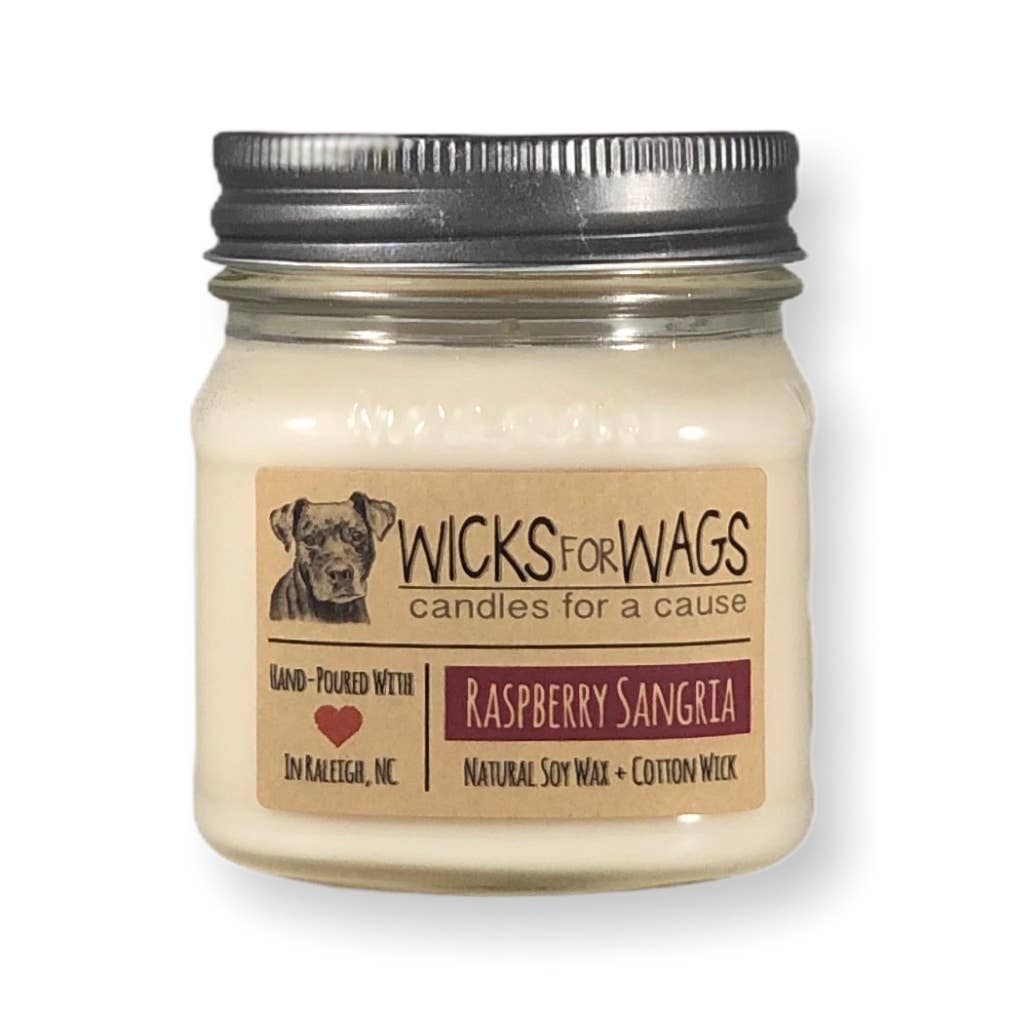 Raspberry Sangria | 8 oz Candle | Wicks for Wags Candle