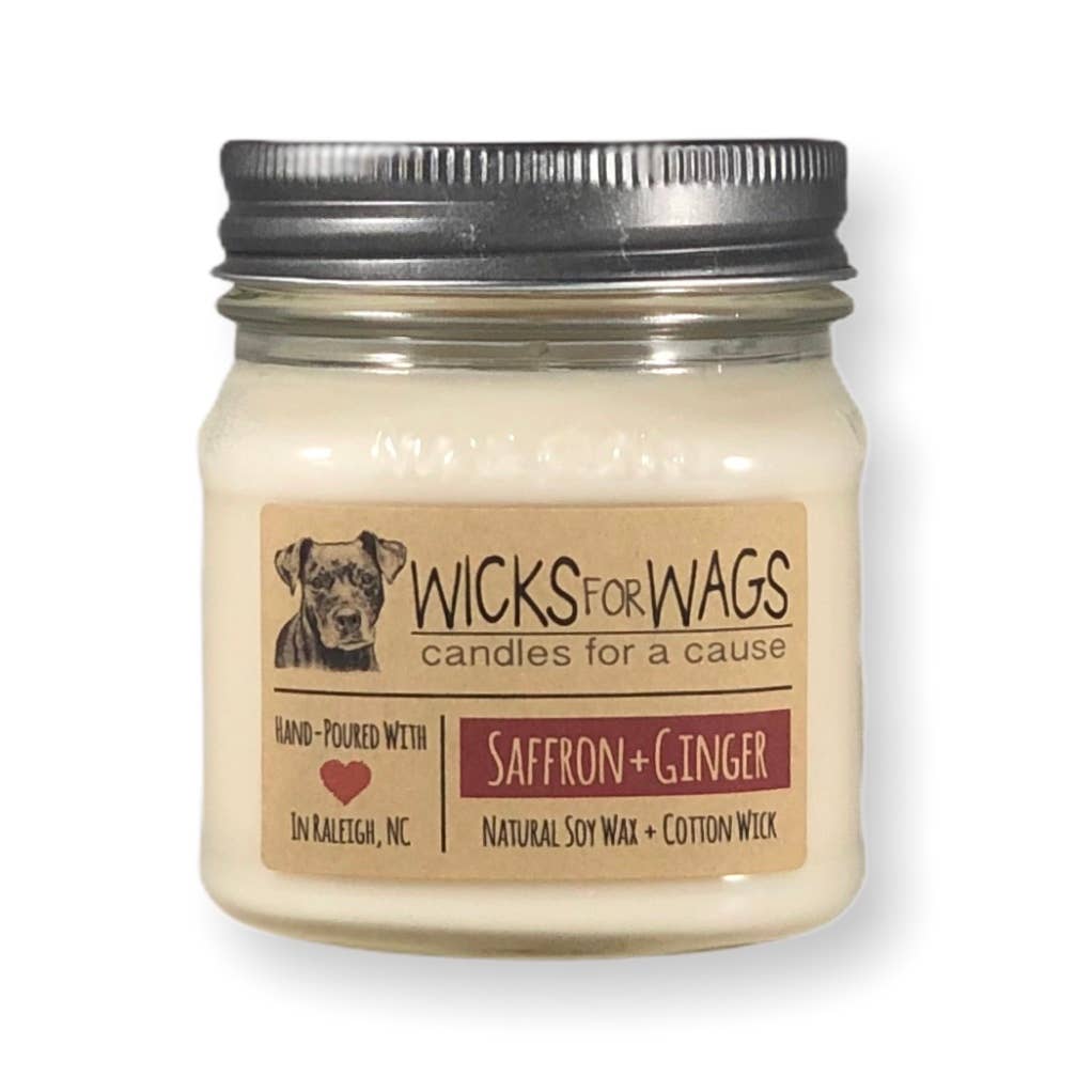 Saffron + Ginger | 8 oz Candle | Mason Jar Soy Candle