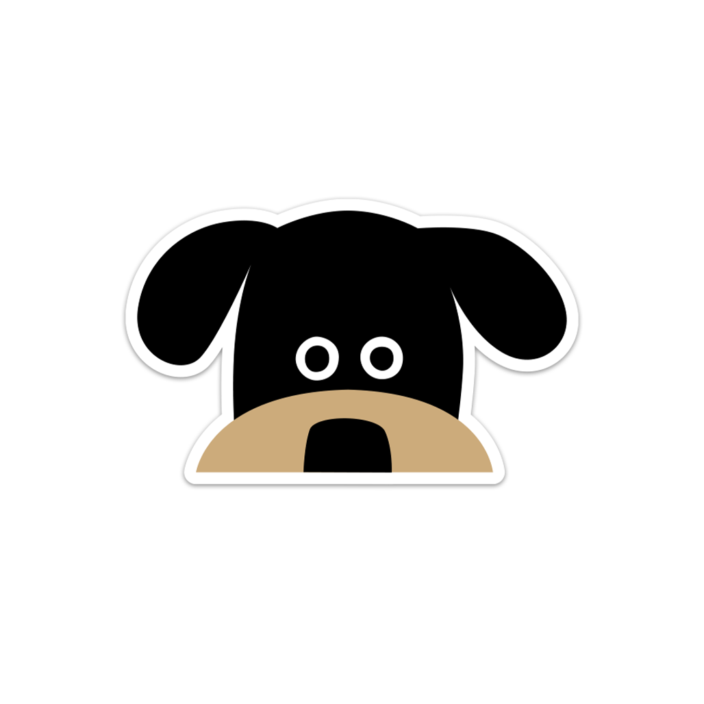 Peeking Doggie Sticker