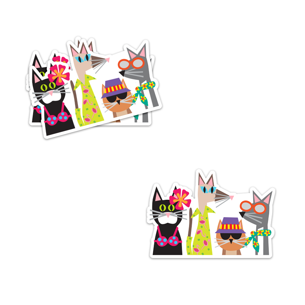 Summer Kitties Sticker