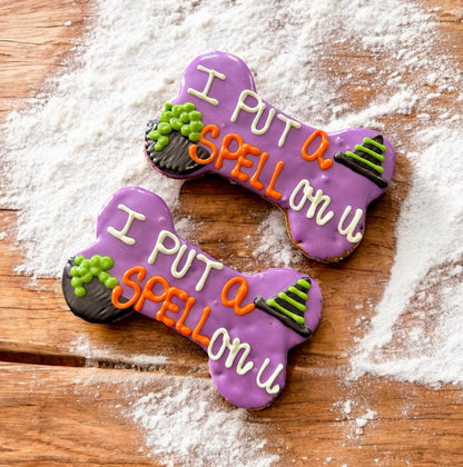 6 inch I put a SPELL on u Halloween dog bone treats