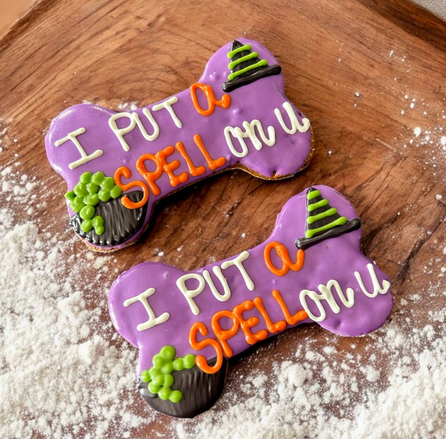 6 inch I put a SPELL on u Halloween dog bone treats
