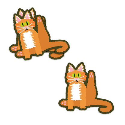 Sitting Orange Cat Sticker