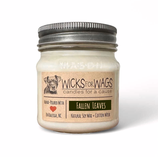 Fallen Leaves | Fall + Winter | 8 oz Mason Jar Soy Candle