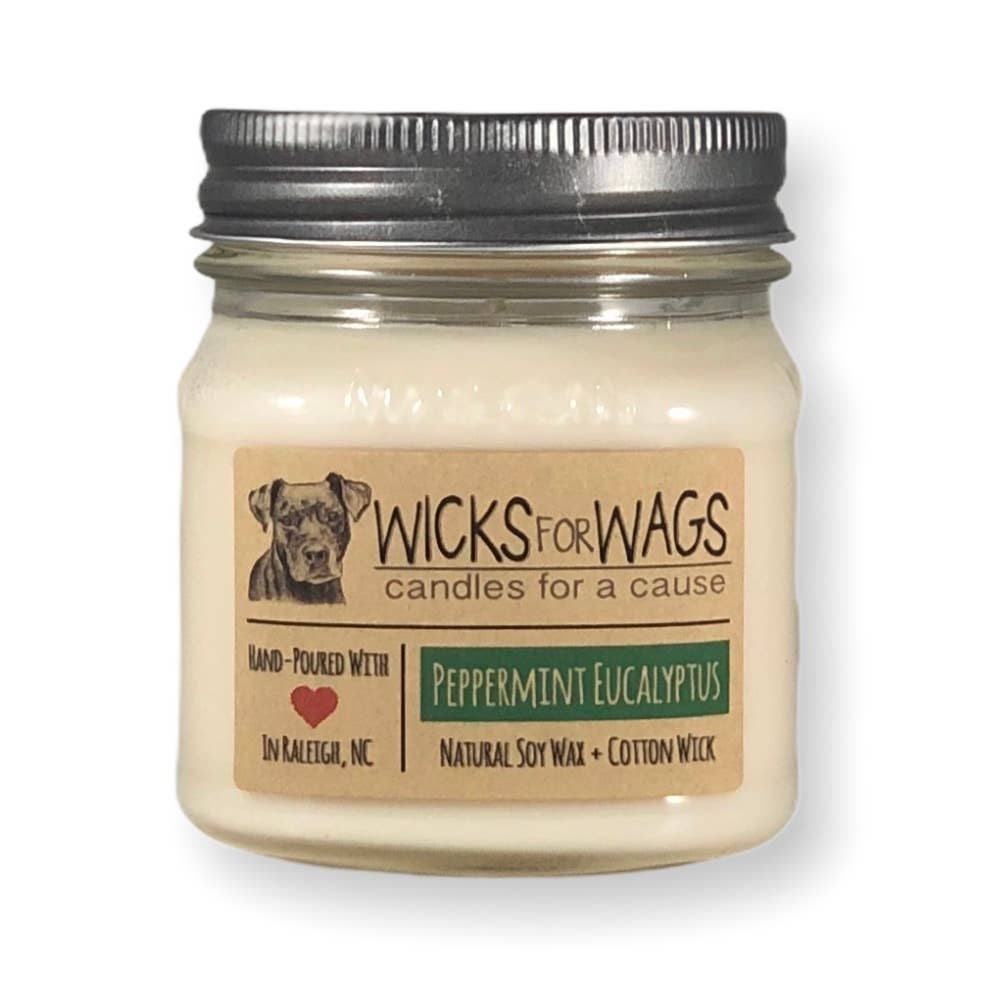 Peppermint Eucalyptus | 8 oz Candle | Mason Jar Soy Candle