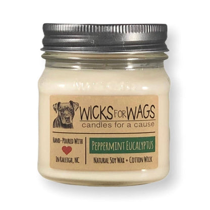 Peppermint Eucalyptus | 8 oz Candle | Mason Jar Soy Candle