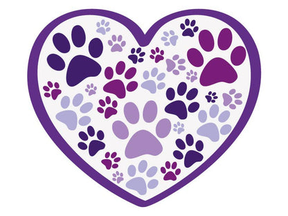 3" Sticker- Heart w/all over paws