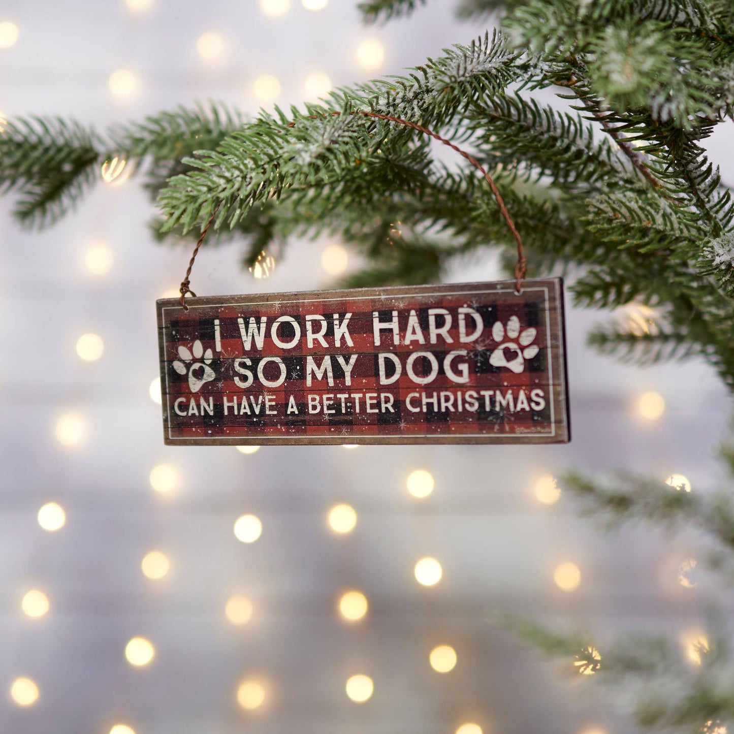 Work Hard Dog Ornament