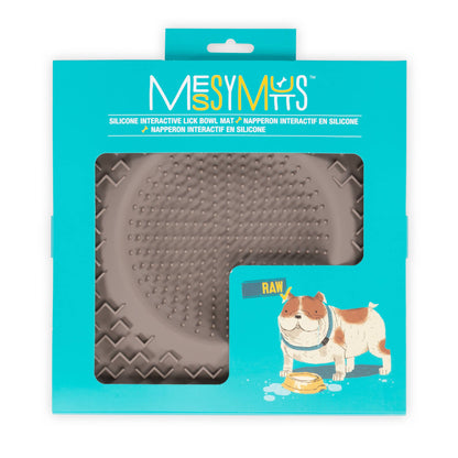 Messy Mutts Silicone Therapeutic Dog Lick Bowl Mat Grey