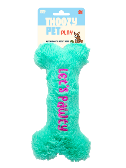 ThoozyPet Birthday Bone Small Plush Dog Toy 8"