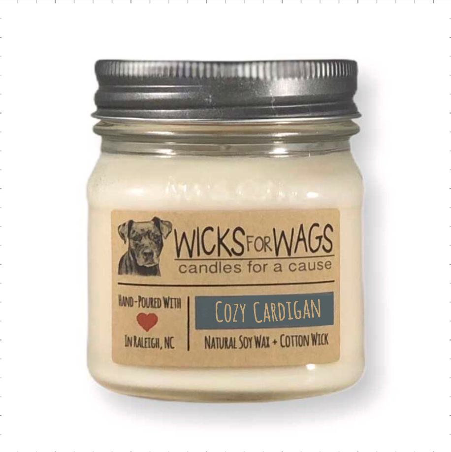 Cozy Cardigan | 8 oz Candle | Mason Jar Soy Candle