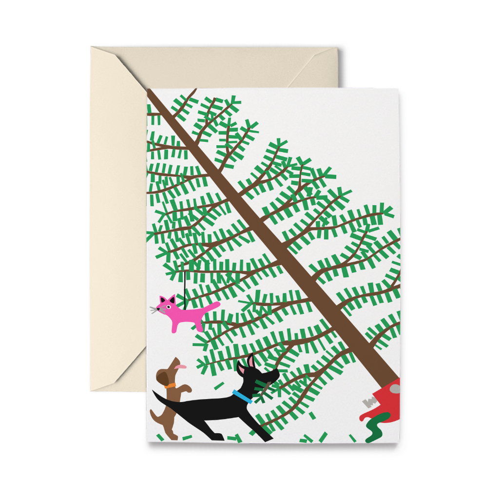 Naughty Dogs Single Holiday/Christmas Card