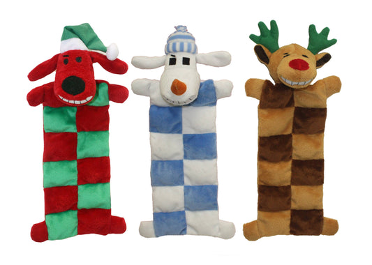 Multipet Loofa Christmas Squeaker Mat Assorted 12"