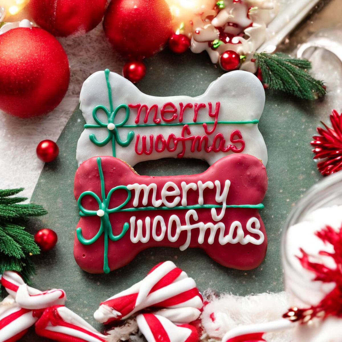 6 inch Merry Woofmas Bone dog treats